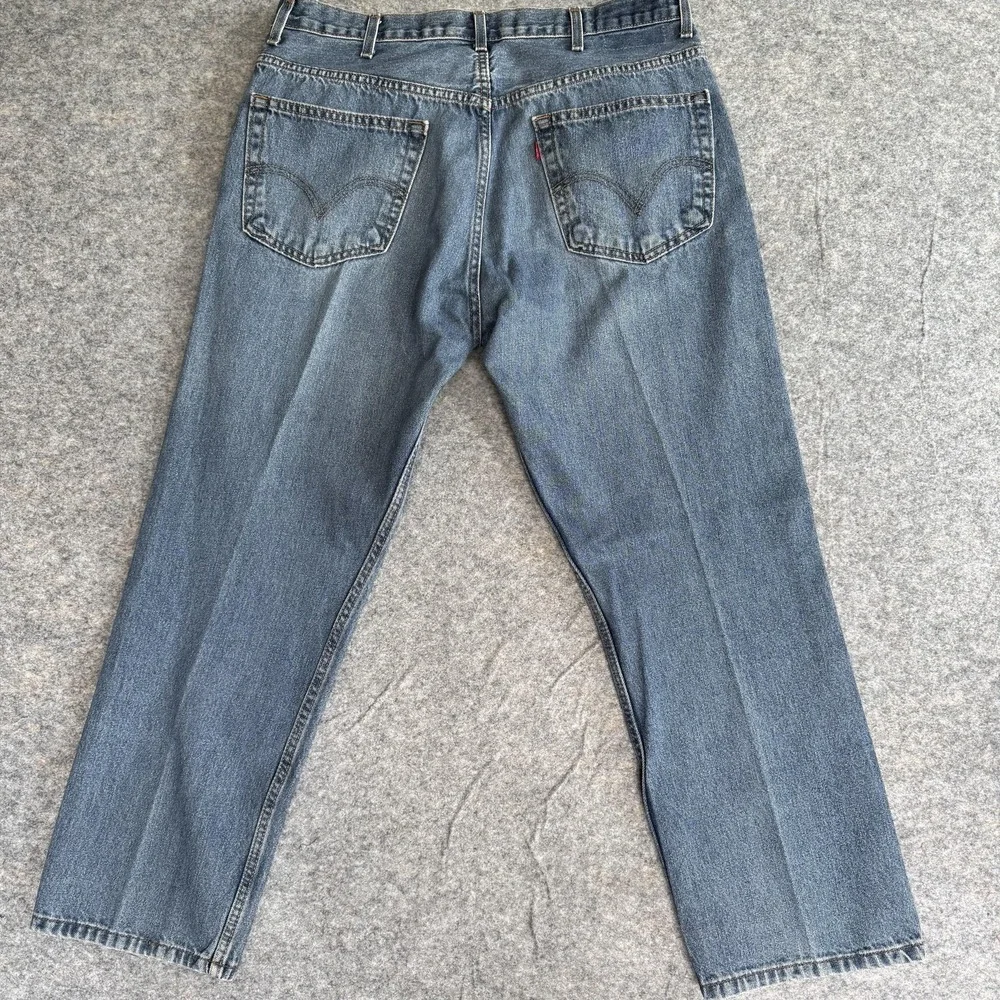 Levi's 505 Jeans Mens 38x29 (36x29) Reg Fit Straight Leg Denim Med Wash Batwing